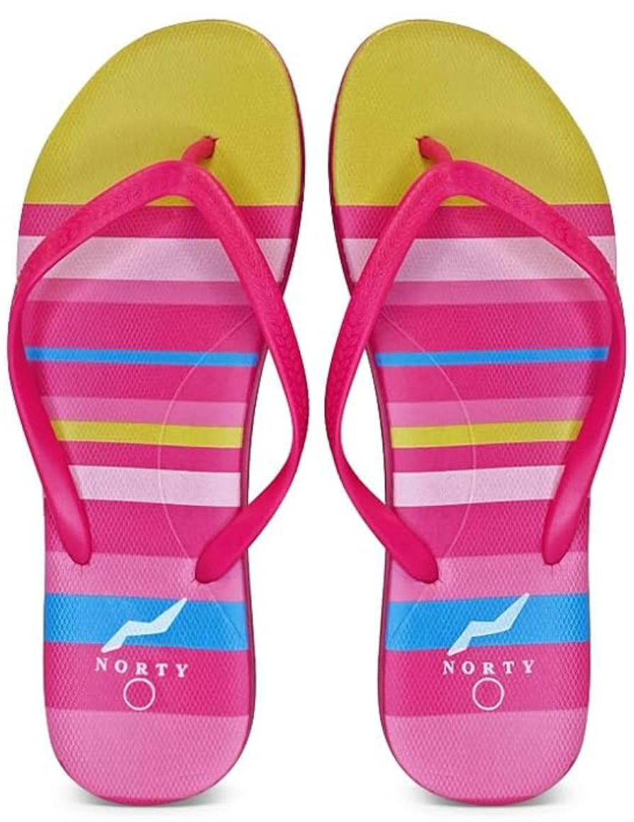 NORTY Womens Eva Flip Flop Sandal Stripes, Multi Stripe (22018B)